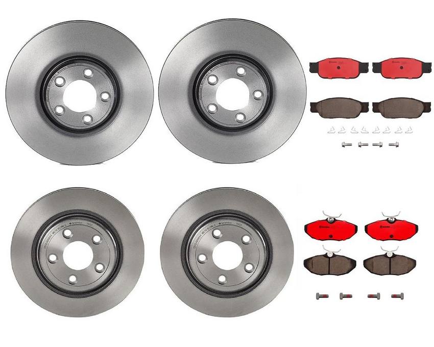 Jaguar Brembo Brakes Kit - Pads &  Rotors Front and Rear (320mm/288mm) (Ceramic) XR858224 - Brembo 1598997KIT